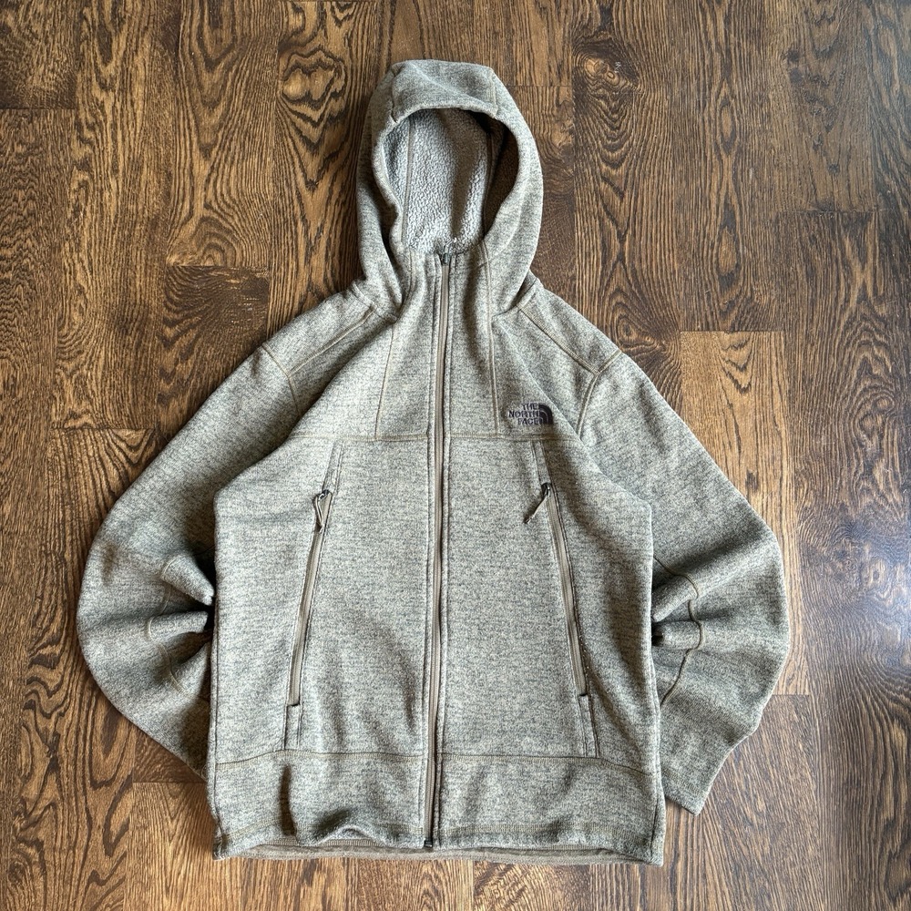 The North Face Men's Gordon Lyons Full Zip Sweater Hoody Jacket Light Brown M